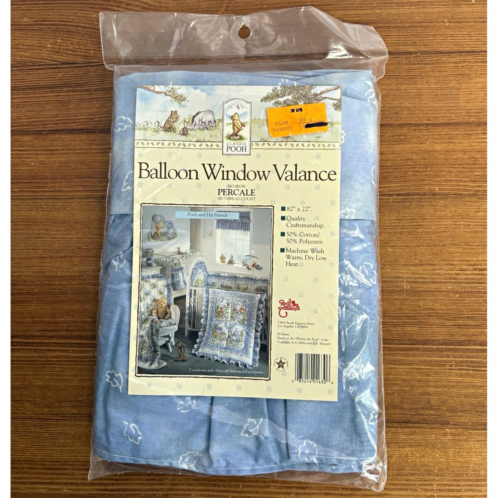 Classic Pooh Winnie the Pooh & Friends Balloon Valance Blue Percale 82x22